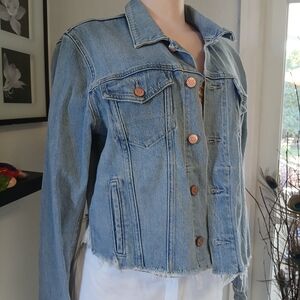 Eesome Light Blue Denim Jacket with Copper Accents